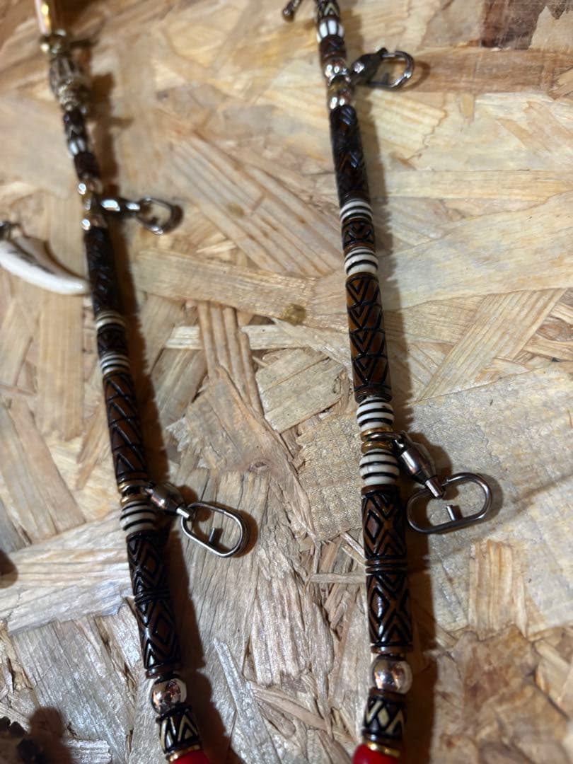 K.blood.package ハンドルメイド銘杢目厳選鹿角ラニヤード　本革