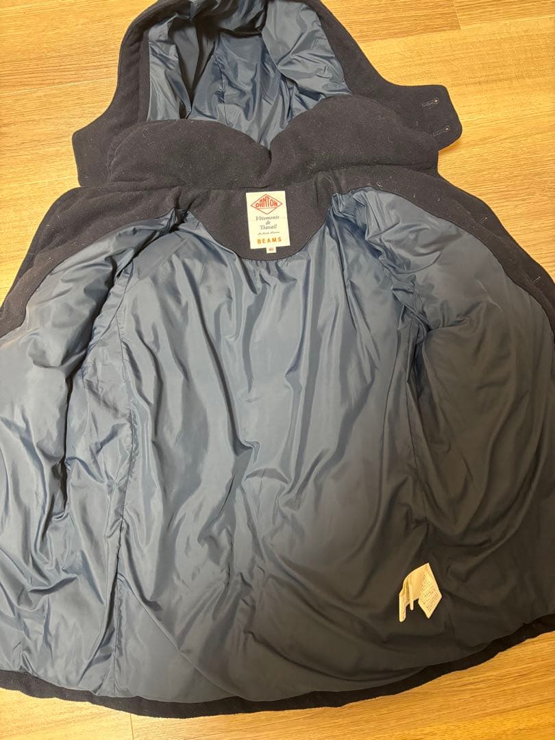 ダントン　ビームス　コラボ　別注　ウールモッサダウンジャケット　ネイビー　40