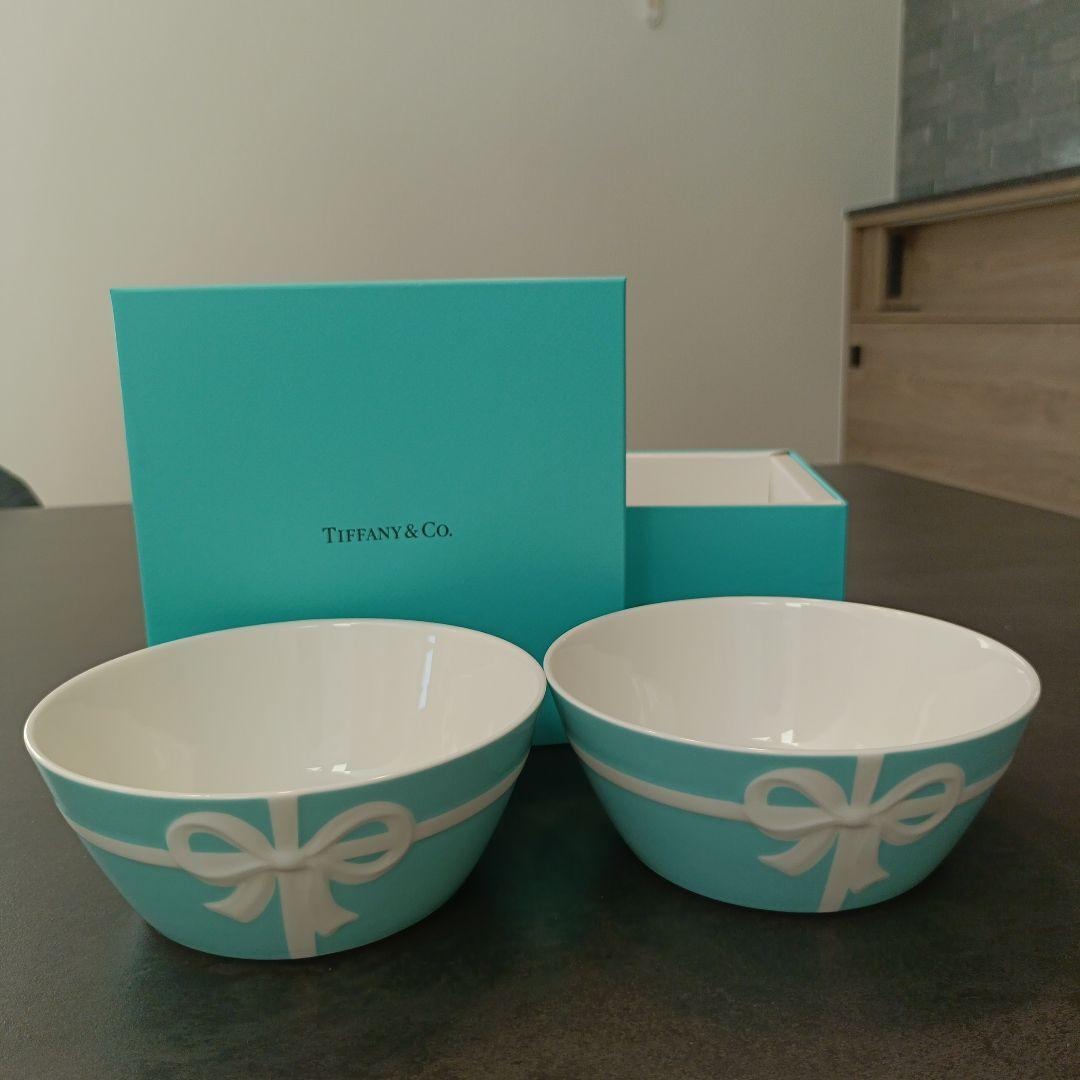 未使用】箱・リボン付き|ブルーボックス ボウル 2個セット tiffany