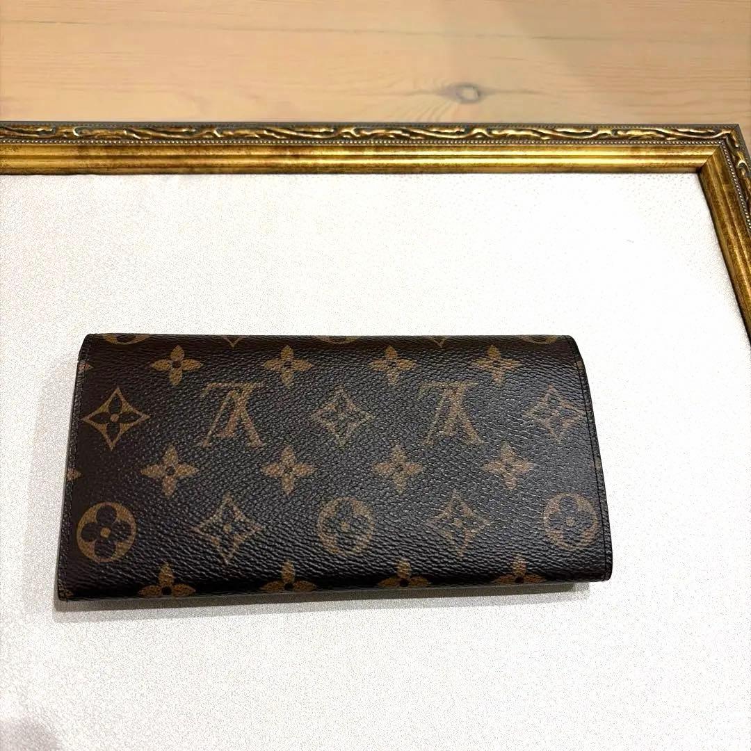 Louis Vuitton モノグラム長財布 ブラウン赤(ルージュ)