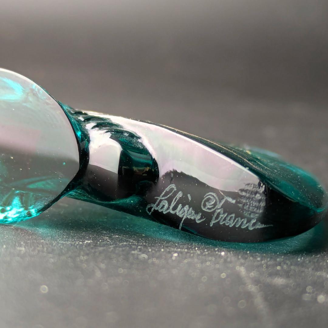 卓上芸術 ラリック 青ガラス彩色 パピヨン蝶オブジェ入手至難 精密エナメル