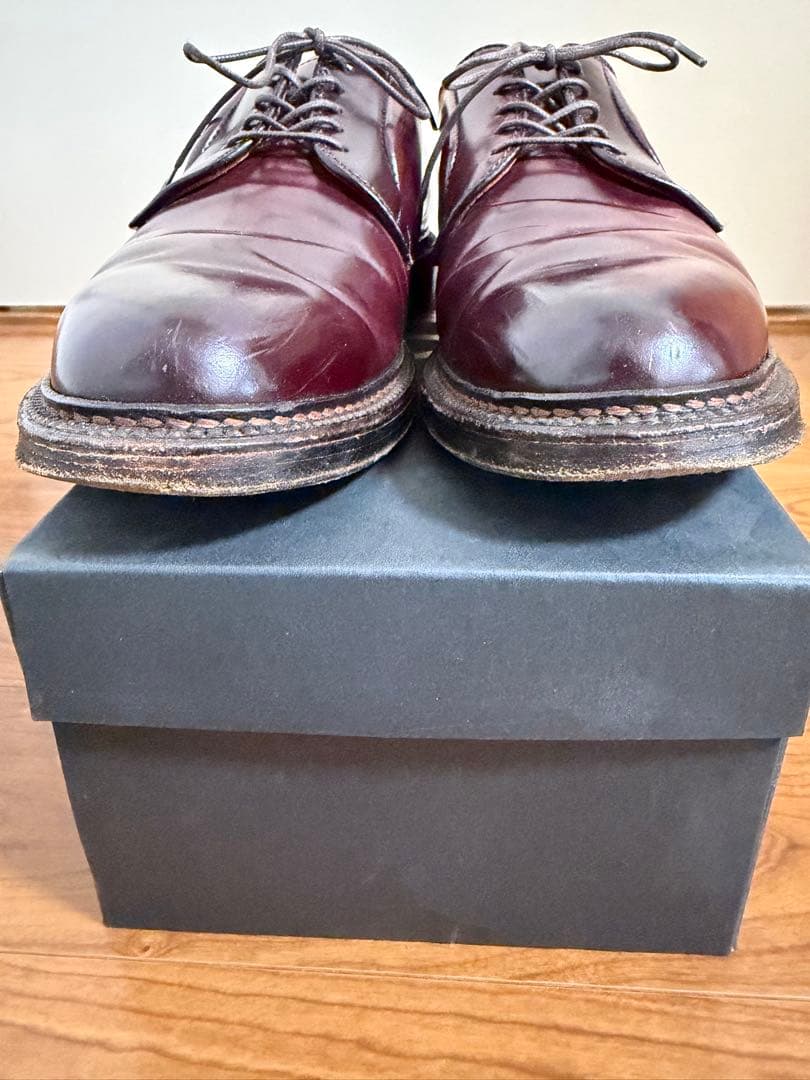 Alden 990 コードバン バーガンディ 7.5D オールデン プレーントゥ