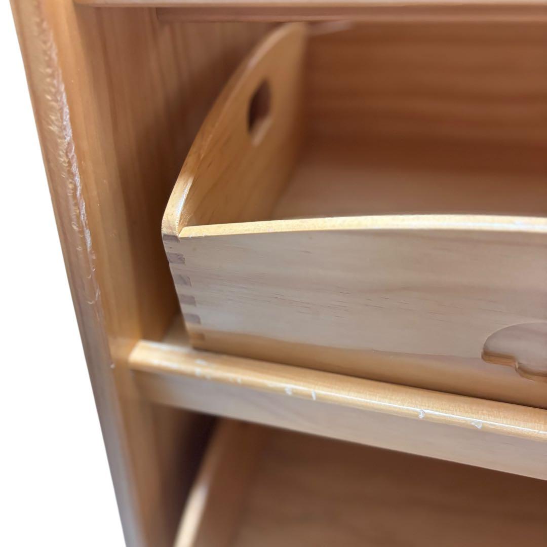 タンスのゲン 現役ママが考えた おもちゃ収納 絵本ラック 3段 木製 ナチュラル