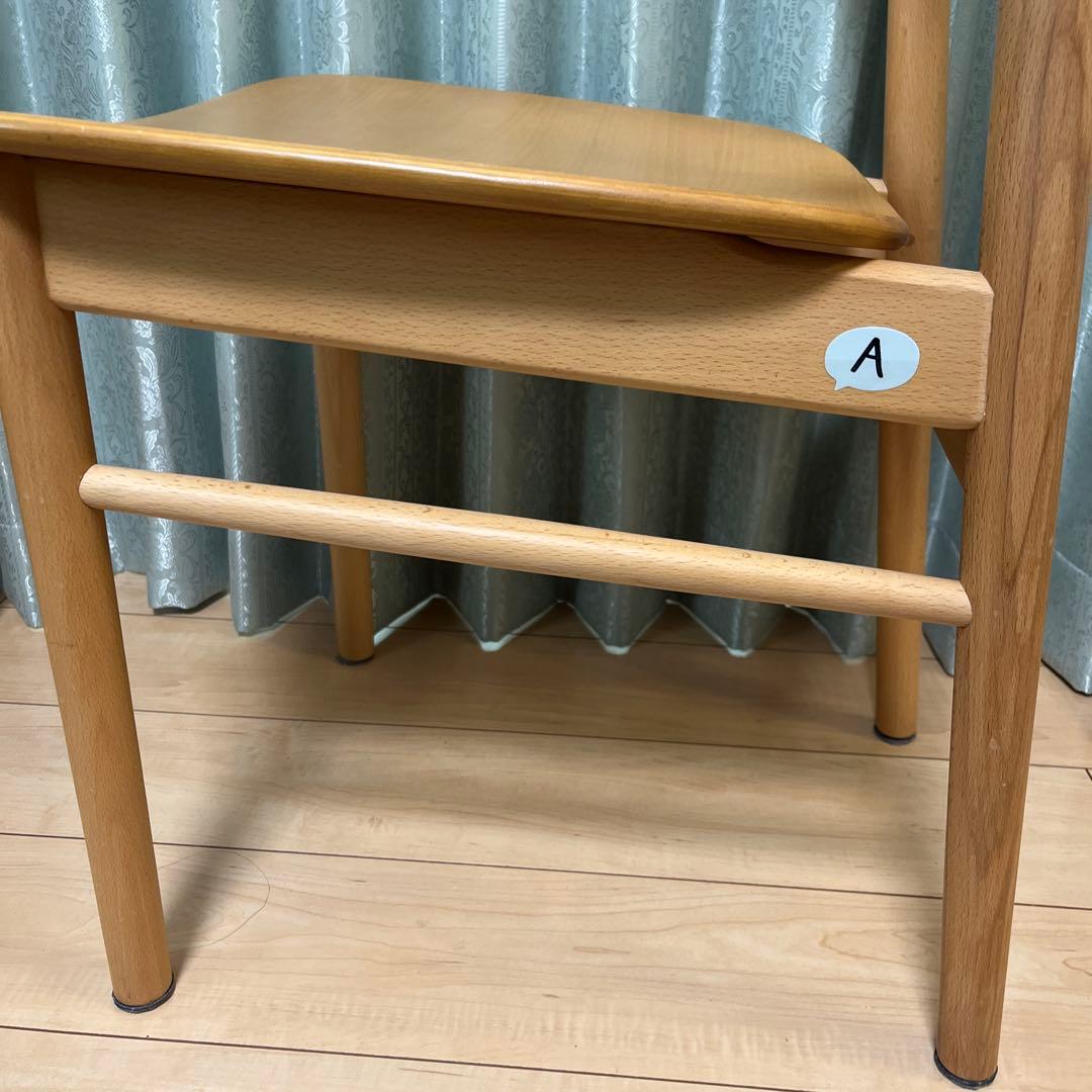 美品　無印良品　ラウンドチェア オーク材　A