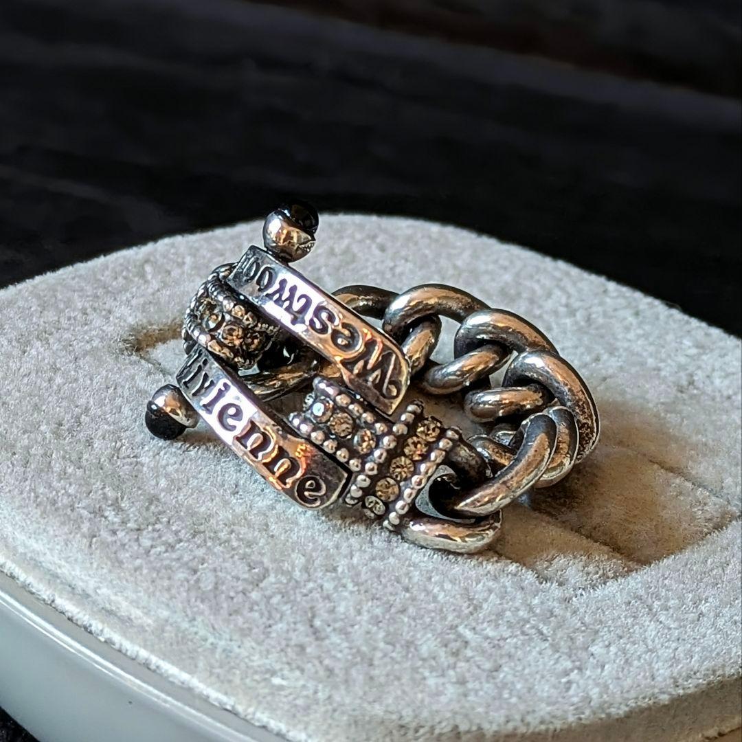 vivienne westwood オニキス ロゴ チェーンリング SV925 - メルカリ