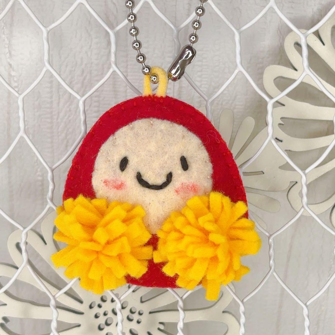 フェルトお守り 部活お守り 手作りお守り ポンポン だるまお守り チア