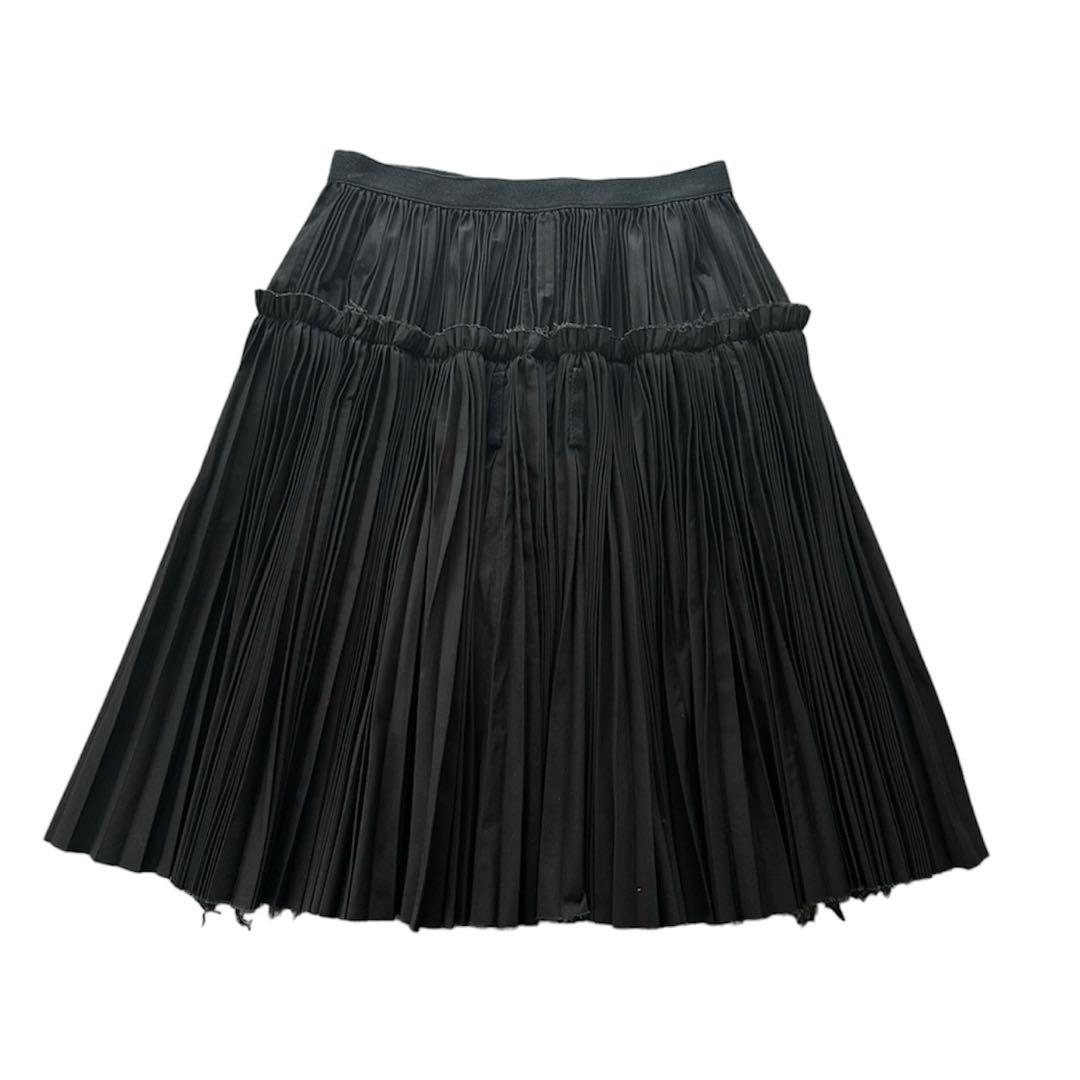 sacai ベルト プリーツ スカート ブラック 個性的 コレクション ショー