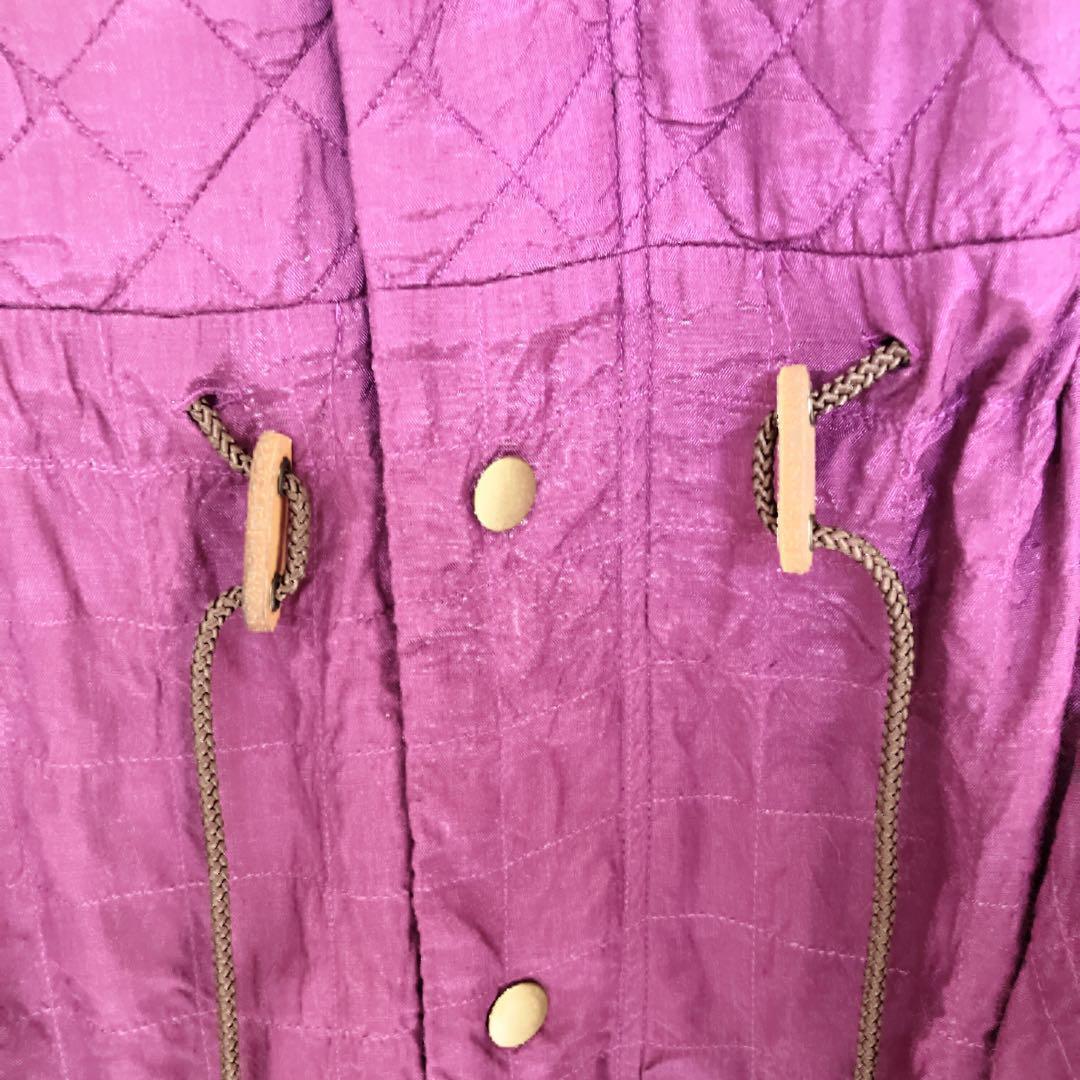 美品☆SARA MALLIKA スクエアステッチロングコート パープル