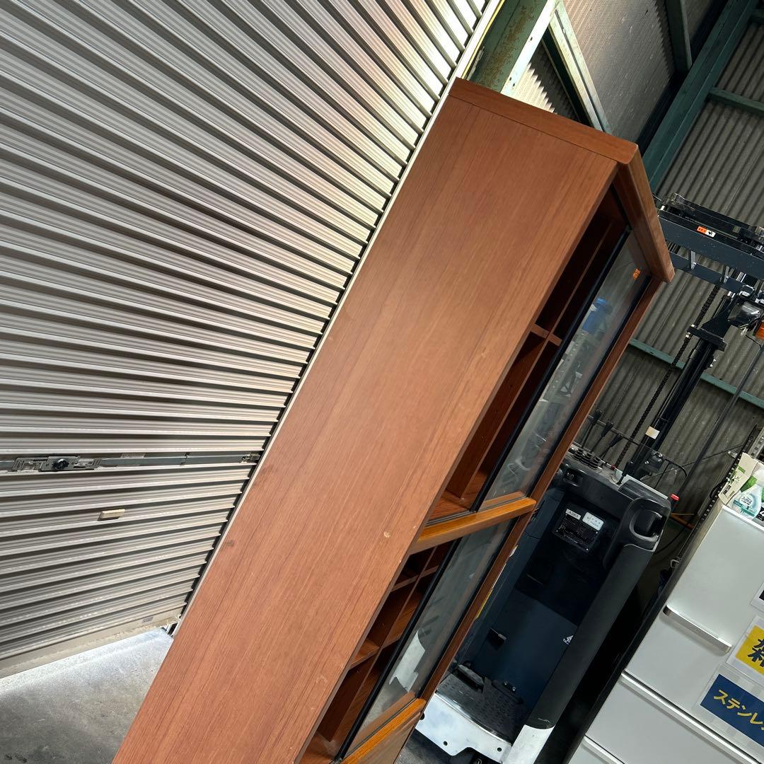 レトロ　 Koizumi 木製ガラス扉付き本棚 引き出し付き