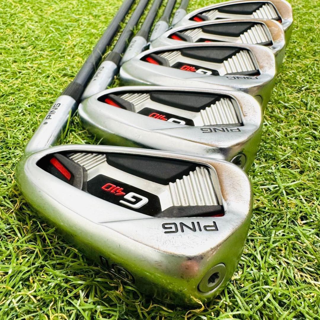 【良品】初心者推奨 ピン G410 黒ドット メンズアイアンセット 5本 R