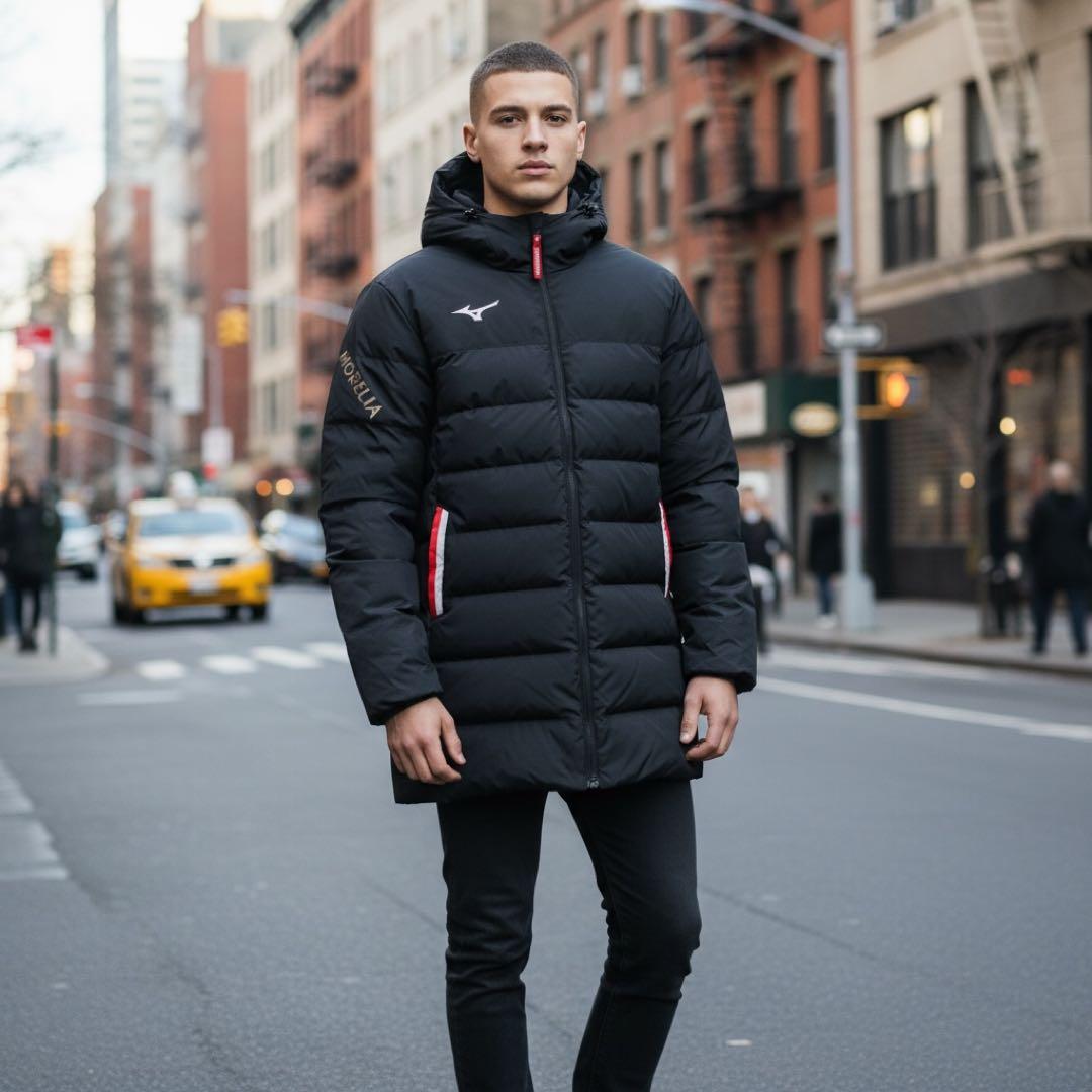 未使用級✨ ミズノ モレリア ダウン ハーフコート サッカー 駅伝 陸上