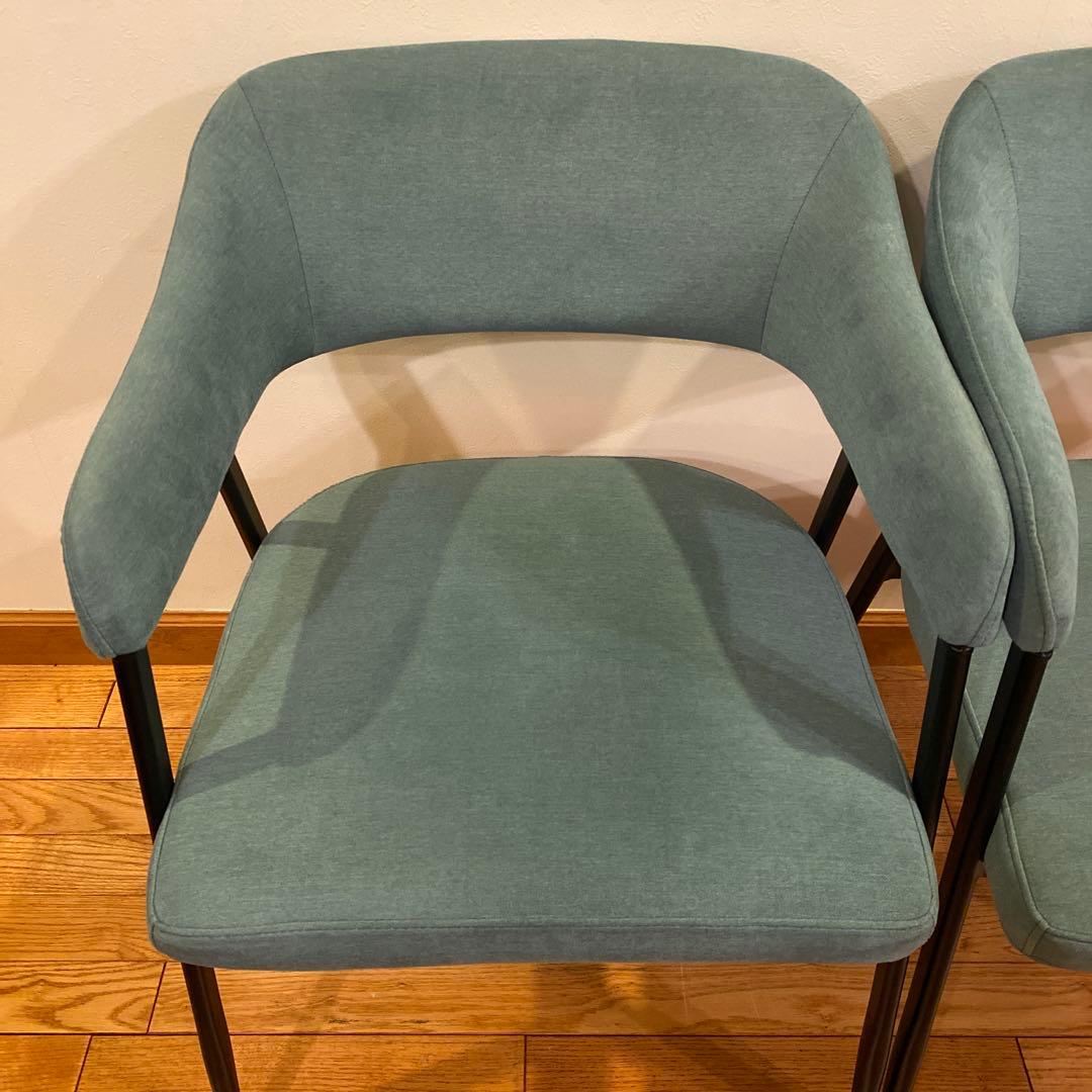 G*様 ニトリ イジー2 BL ブルー 肘付きダイニングチェア 2脚セット