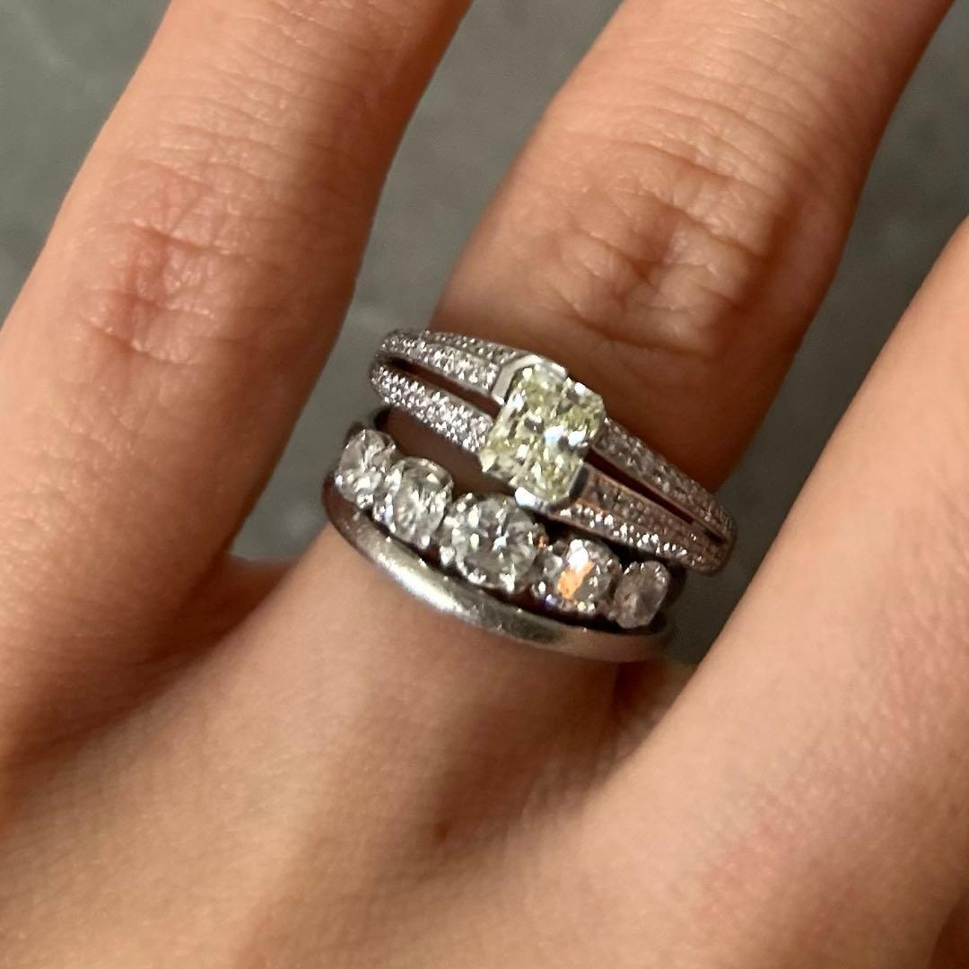 Pt900 天然ダイヤモンド 0.70ct リング　６号 エタニティ