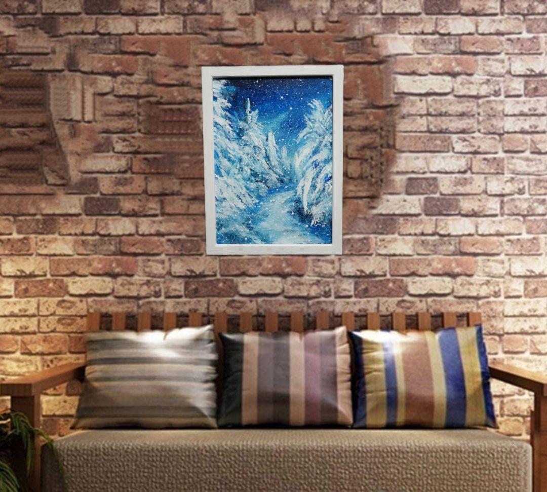 油絵 油彩 油彩画 絵 絵画 【冬景色】