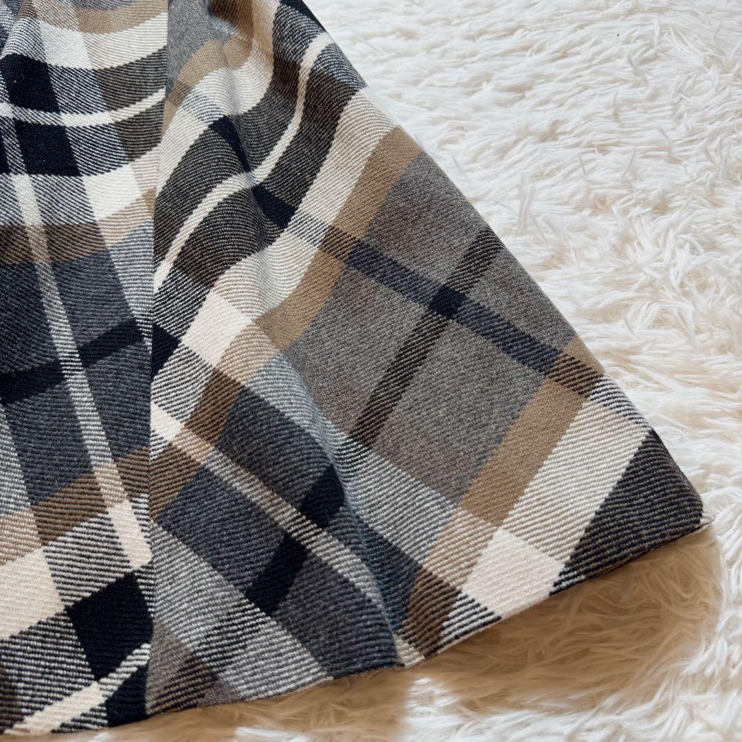 未使用級 バーバリーブルーレーベル ウール ノースリーブワンピース ベルトリボン