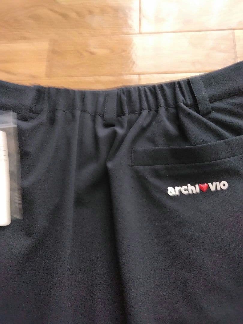 【新品】アルチビオ ネイビー×白 軽量裏地付きストレッチスカート サイズ36