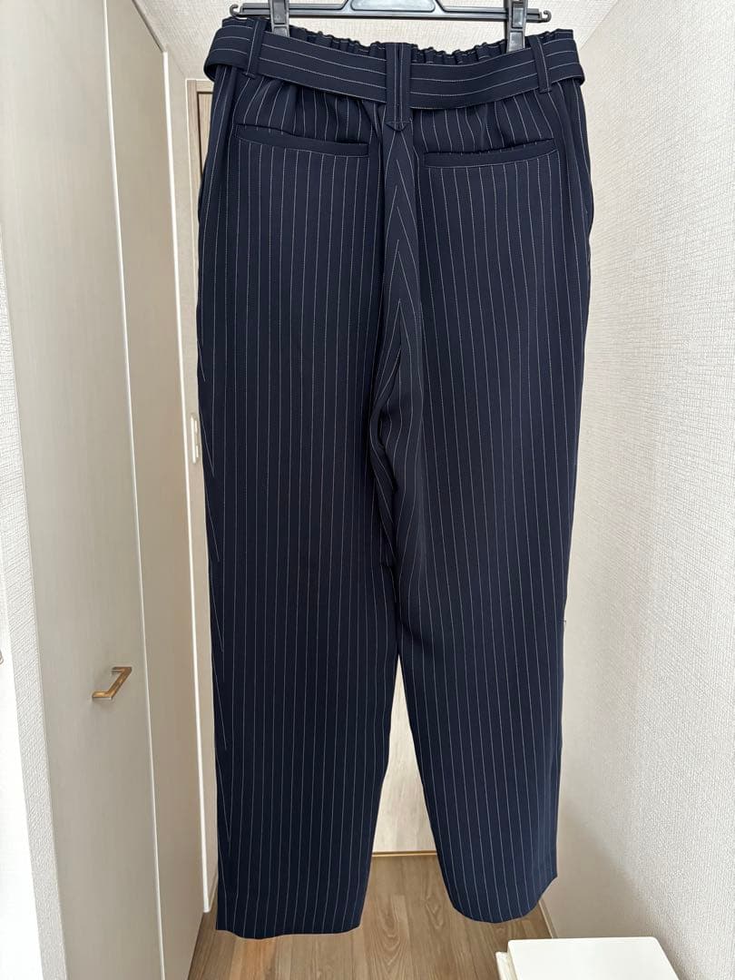 Dyeさま専用 CULLNI ネイビー ストライプ スラックス ベルト付き