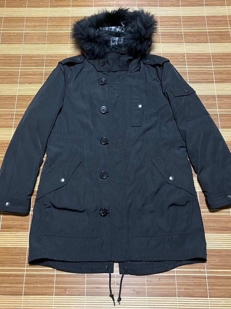 極上品】BURBERRY 多機能 コート 黒 LL バーバリー モッズ