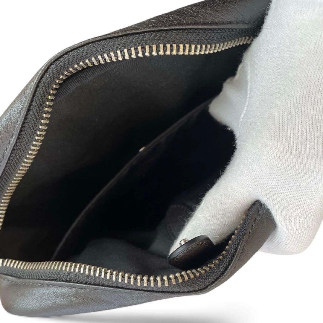 【未使用級】COACH　コーチ　ダークブラウン　ショルダーバッグ　シグネチャー