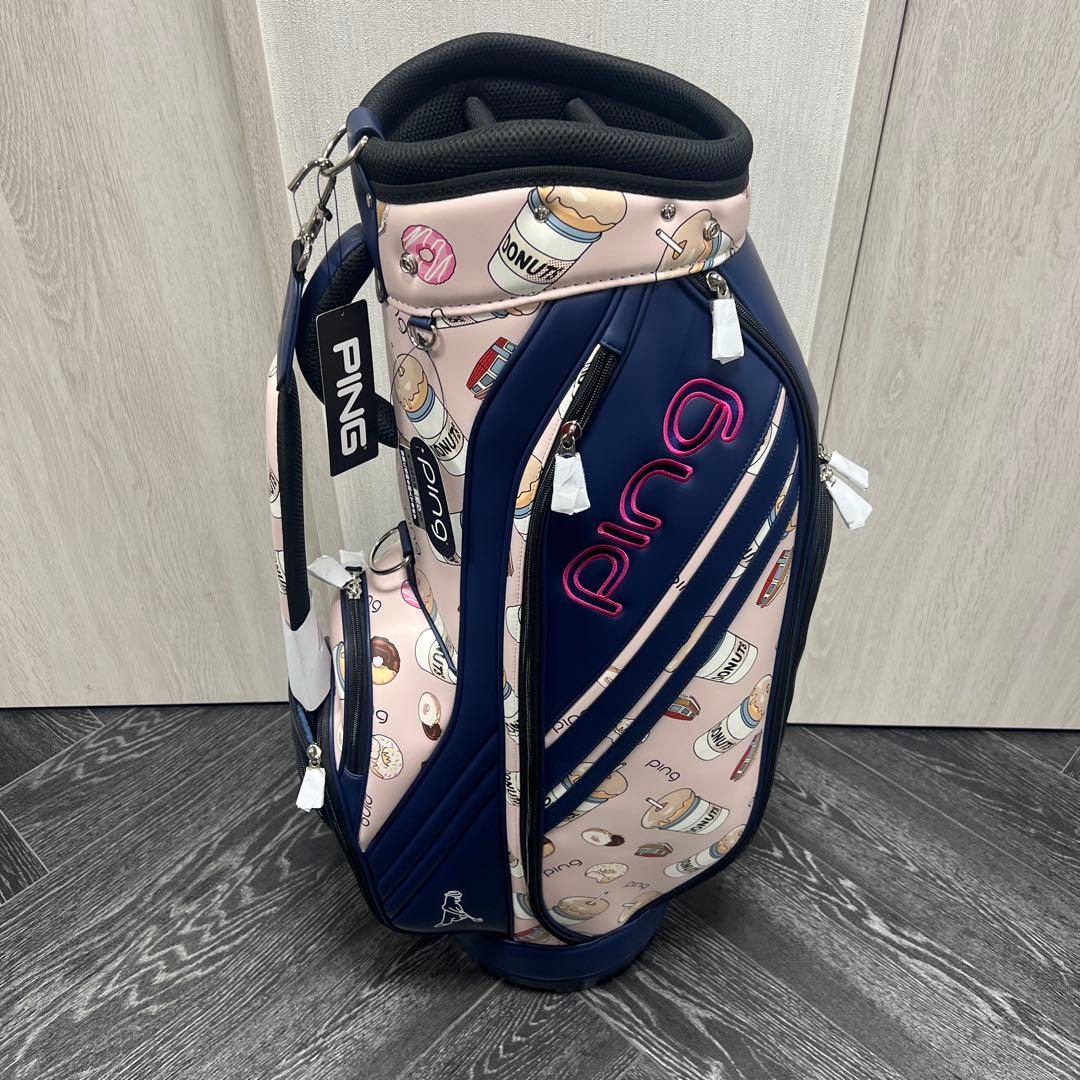 新作　2025年モデルPING キャディバッグ ドーナツデザイン ネイビー