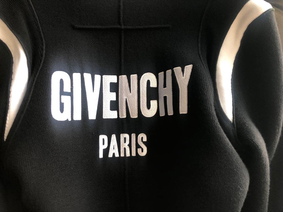 GIVENCHY バックロゴニットブルゾン ブラック XS　希少サイズスタジャン