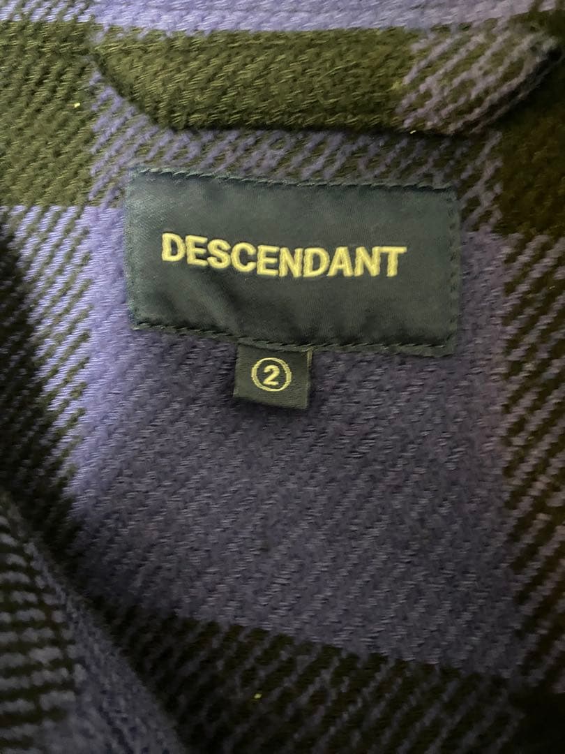 DESCENDANT 紫黒チェックネルシャツ サイズ2