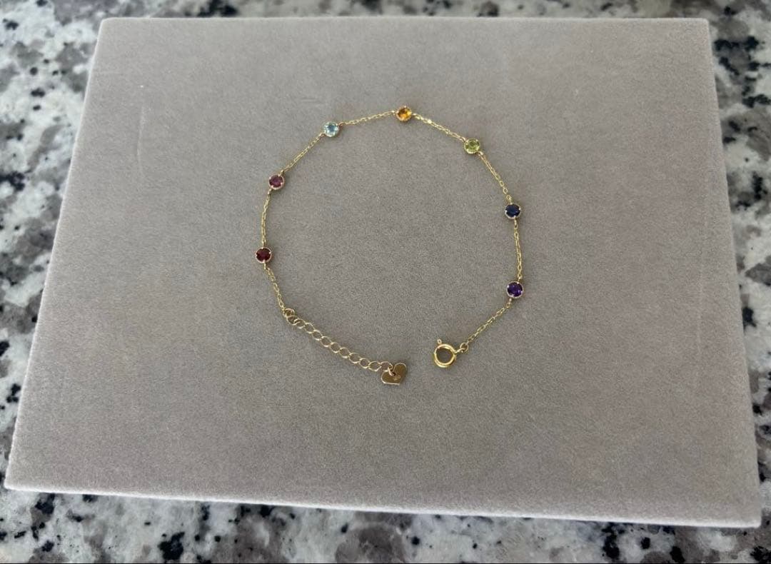 TSUTSUMI K10イエローゴールド マルチストーンブレスレット