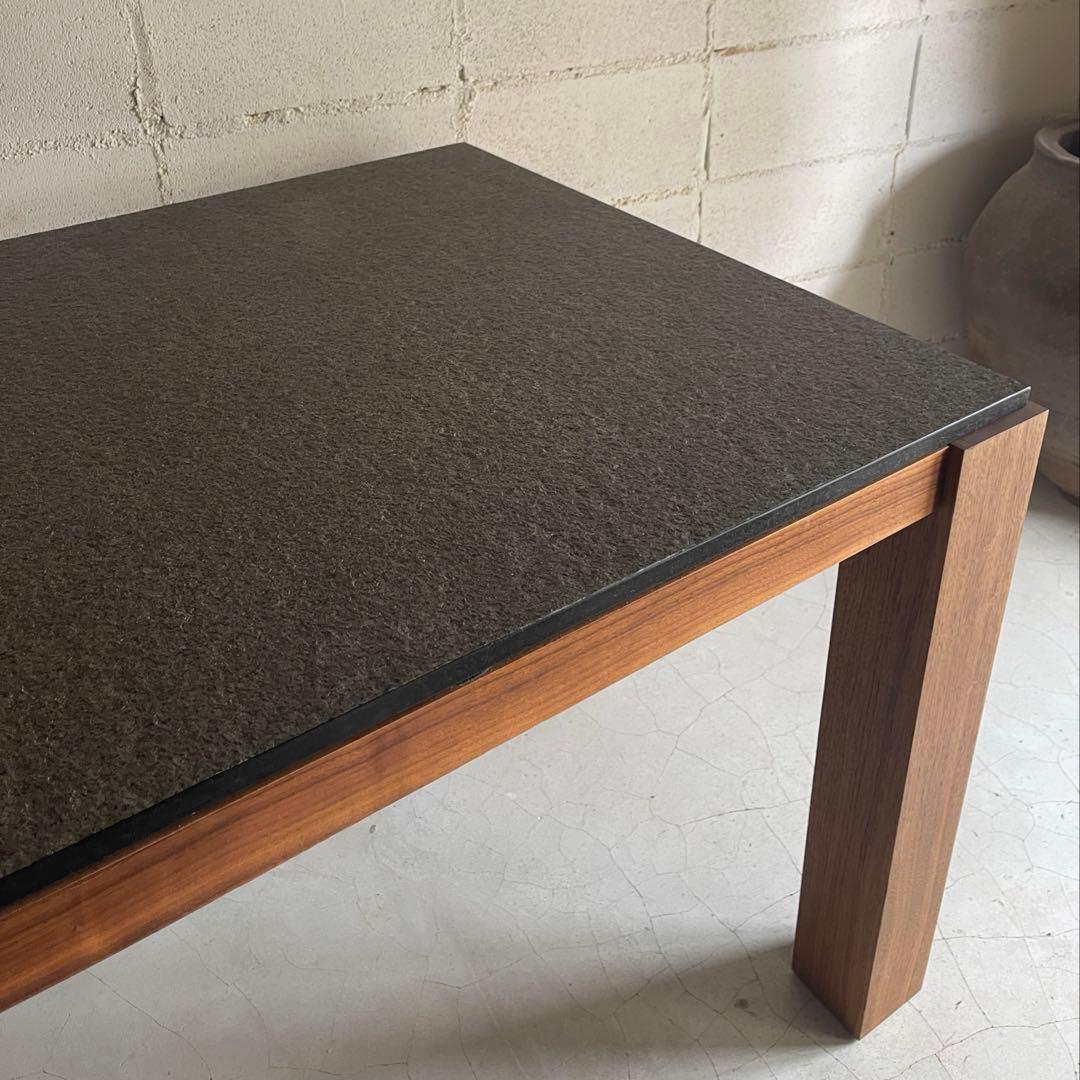 美品 御影石 × ウォールナット ダイニングテーブル ソングドリーム 160