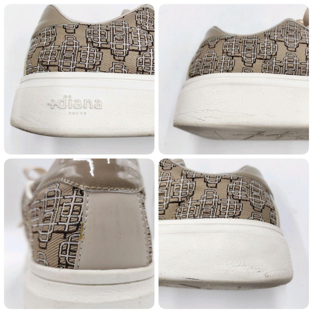 【2点おまとめ】＋diana パールビジュー付 リボンスニーカー 23.5 厚底