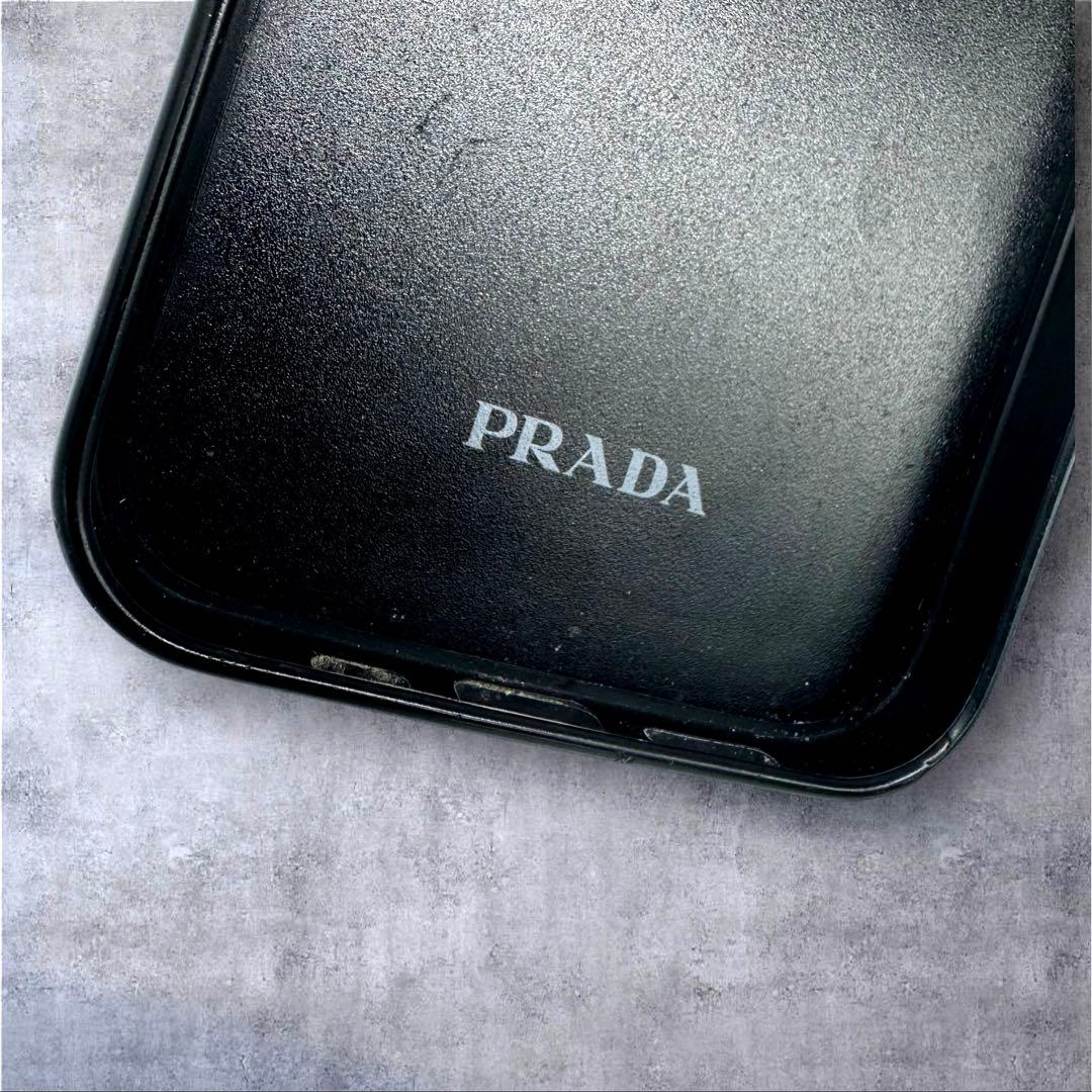 PRADAプラダ iPhone12ケース ブラック 三角ロゴ サフィアーノレザー