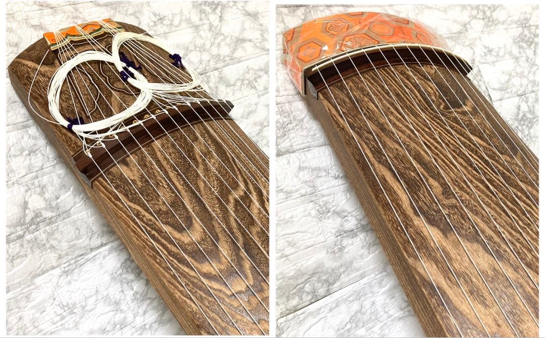 【最高級 送料込み】お琴 13弦 綾杉彫り 蒔絵 くり甲 和楽器 上角巻