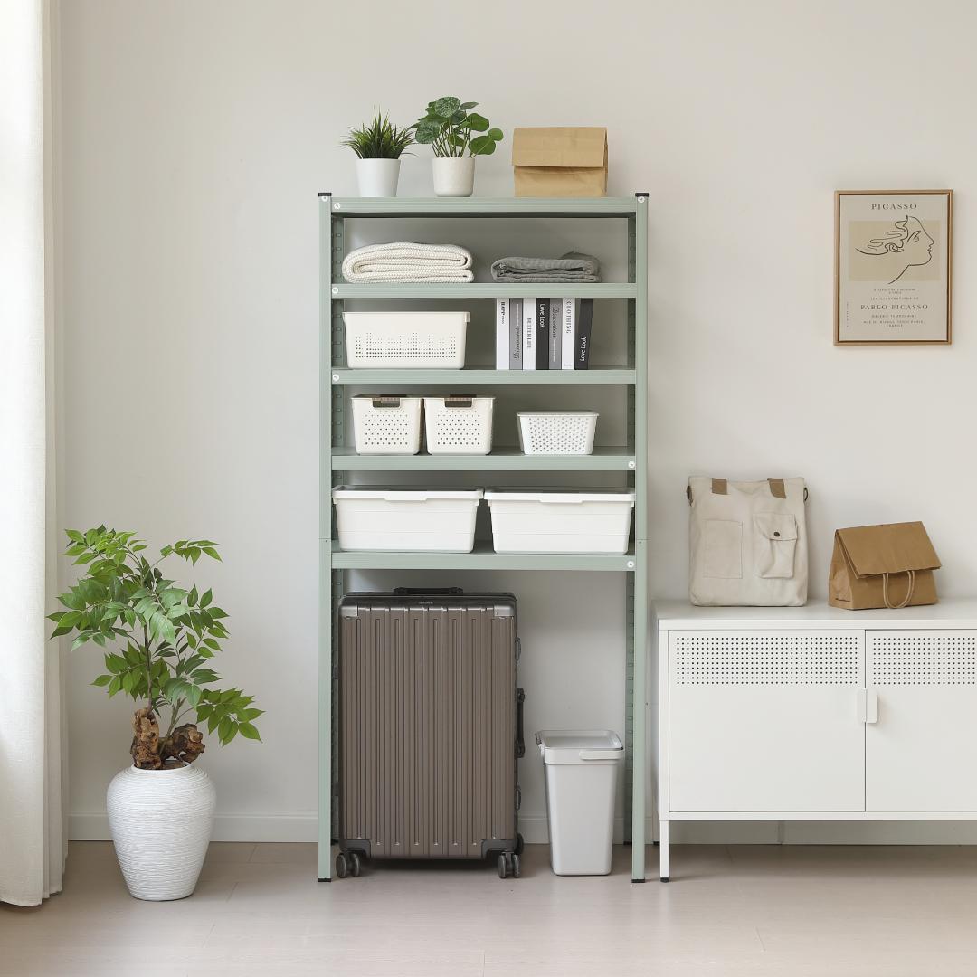 新作発表タイムセール中！スチール製可動ラック　分割可能　収納ラック　GREEN