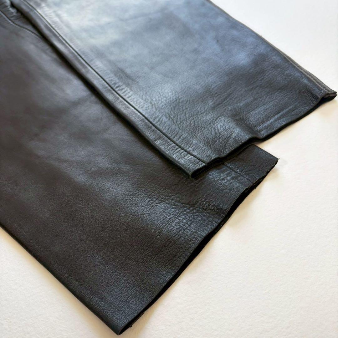 フランス製 agnes b. homme レザーパンツ 40 L ブラック