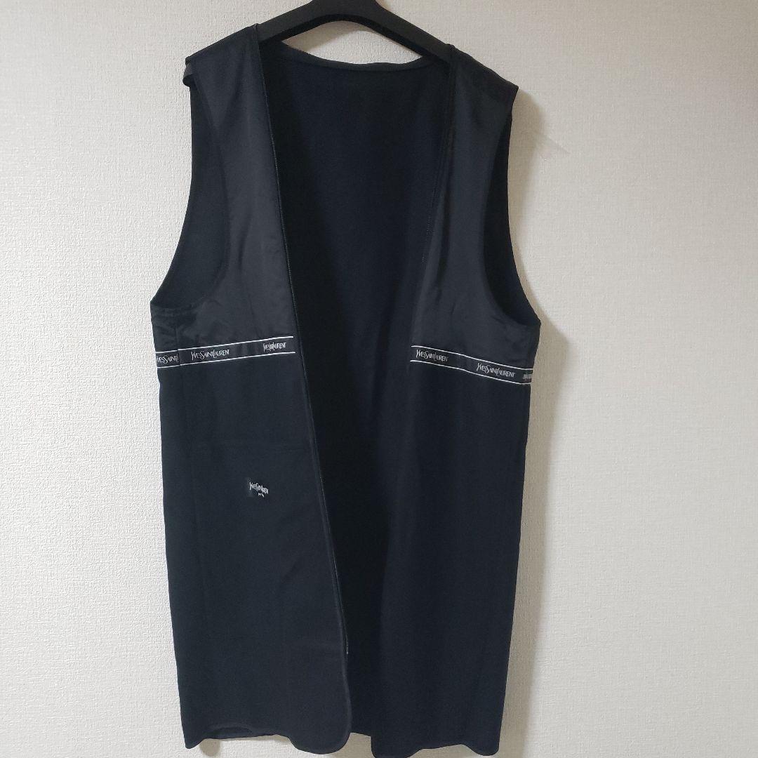 イヴ・サンローラン　ダークグレーステンカラーコート絹毛混　極美品　オンワード樫山