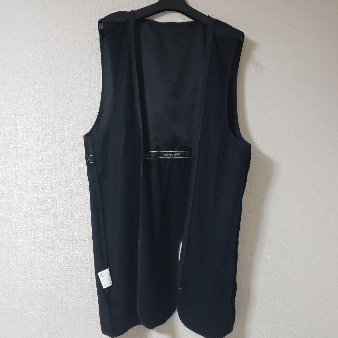 イヴ・サンローラン　ダークグレーステンカラーコート絹毛混　極美品　オンワード樫山