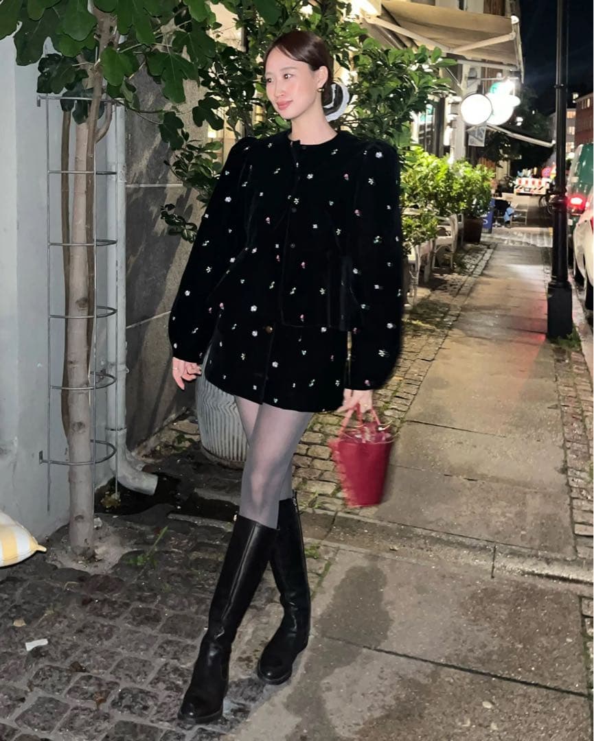 タグ付き新品 bibiy 刺繍 ワンピース ジャケット ブラック ビビィ