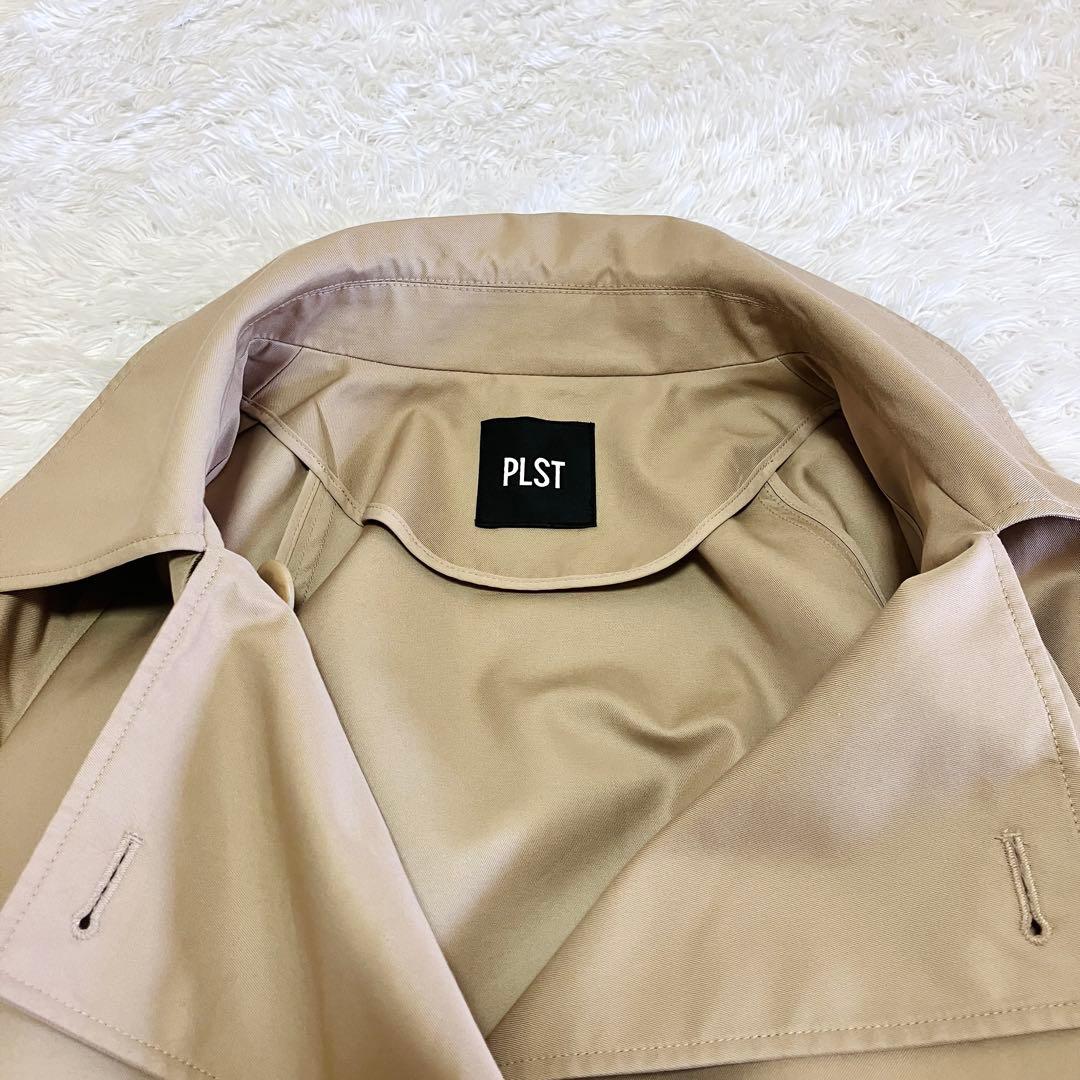 極美品 PLST 現行 リラクシーショートトレンチコート ベージュ S