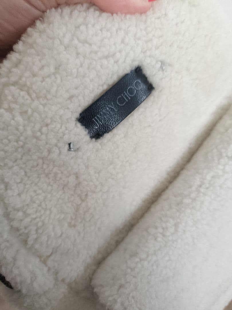 ジミーチュウ☆JIMMY CHOOアイボリー ボアミニリュック冬可愛いブランド鞄