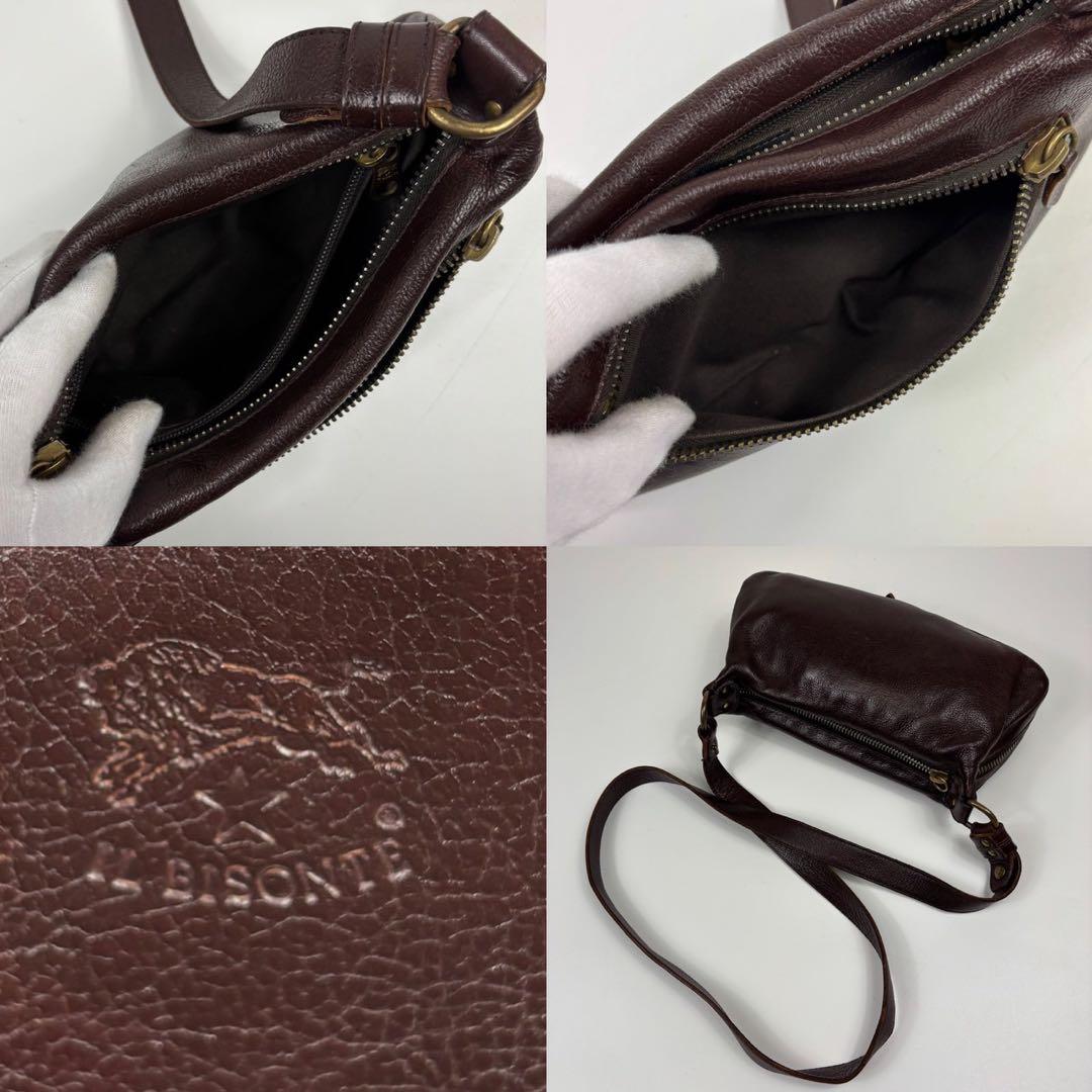 廃盤　IL BISONTE ショルダーバッグ　レザー　ロゴ型押し　 本革