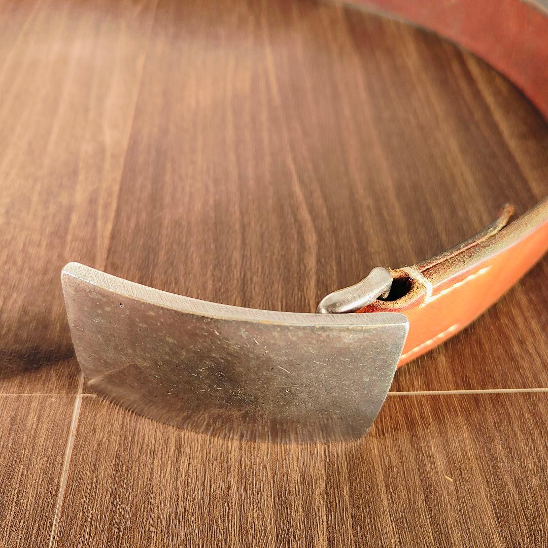 【極厚5mm】フラットヘッド　高級サドルレザードレスベルト 無骨スクエアバックル