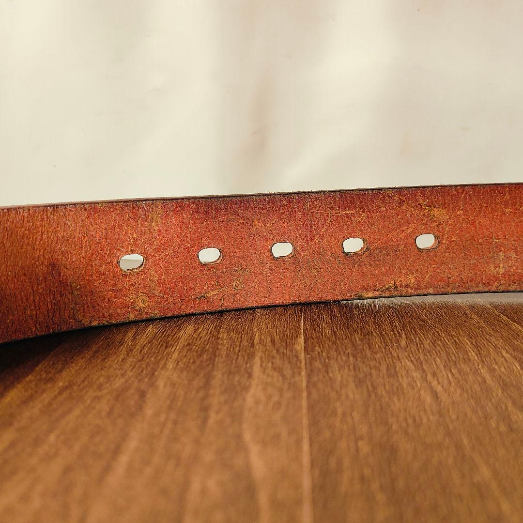 【極厚5mm】フラットヘッド　高級サドルレザードレスベルト 無骨スクエアバックル