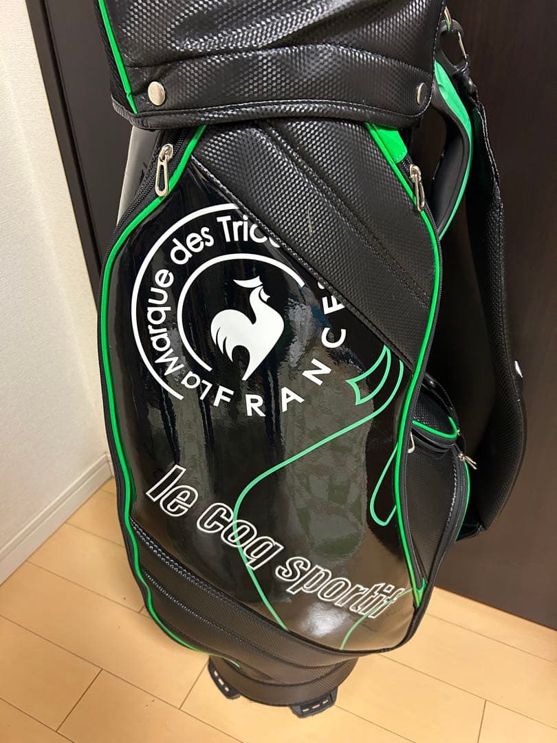 【週末特価最終日】le coq sportifキャディバッグ ブラック・グリーン