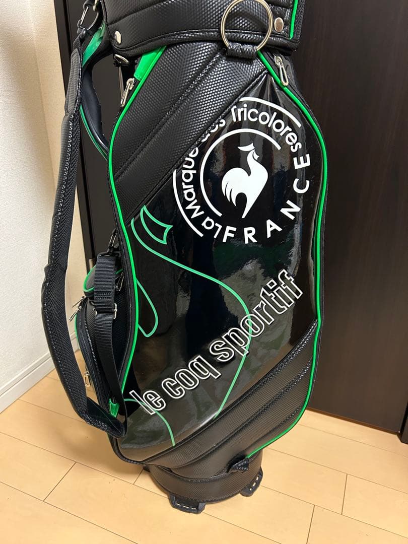 【週末特価最終日】le coq sportifキャディバッグ ブラック・グリーン