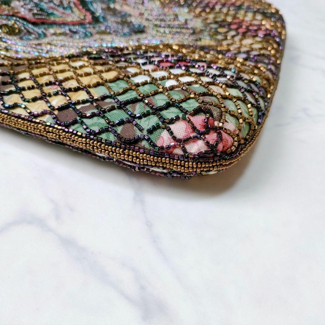 美品】Lumy ルミー はしもと ビーズ バッグ クラッチ 皇室御用達