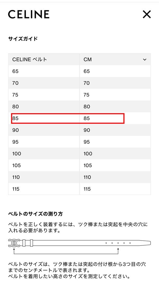 CELINE 黒 ベルト 金色バックル