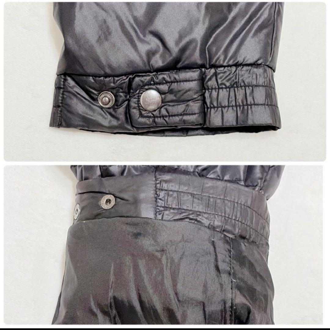 【美品】AVIREX ダウンジャケット ファー 肉厚 光沢 ブラック黒 L