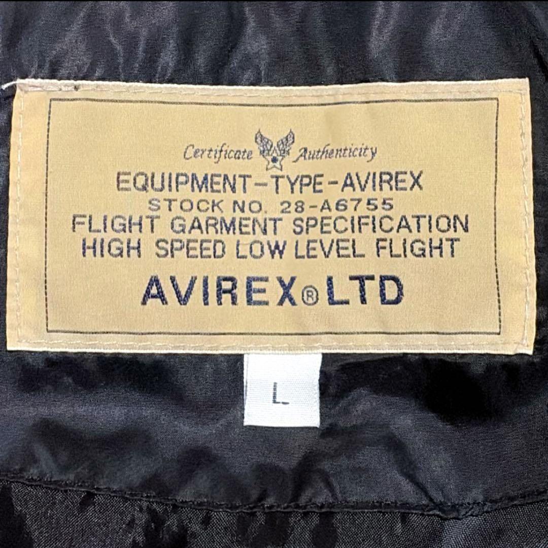【美品】AVIREX ダウンジャケット ファー 肉厚 光沢 ブラック黒 L