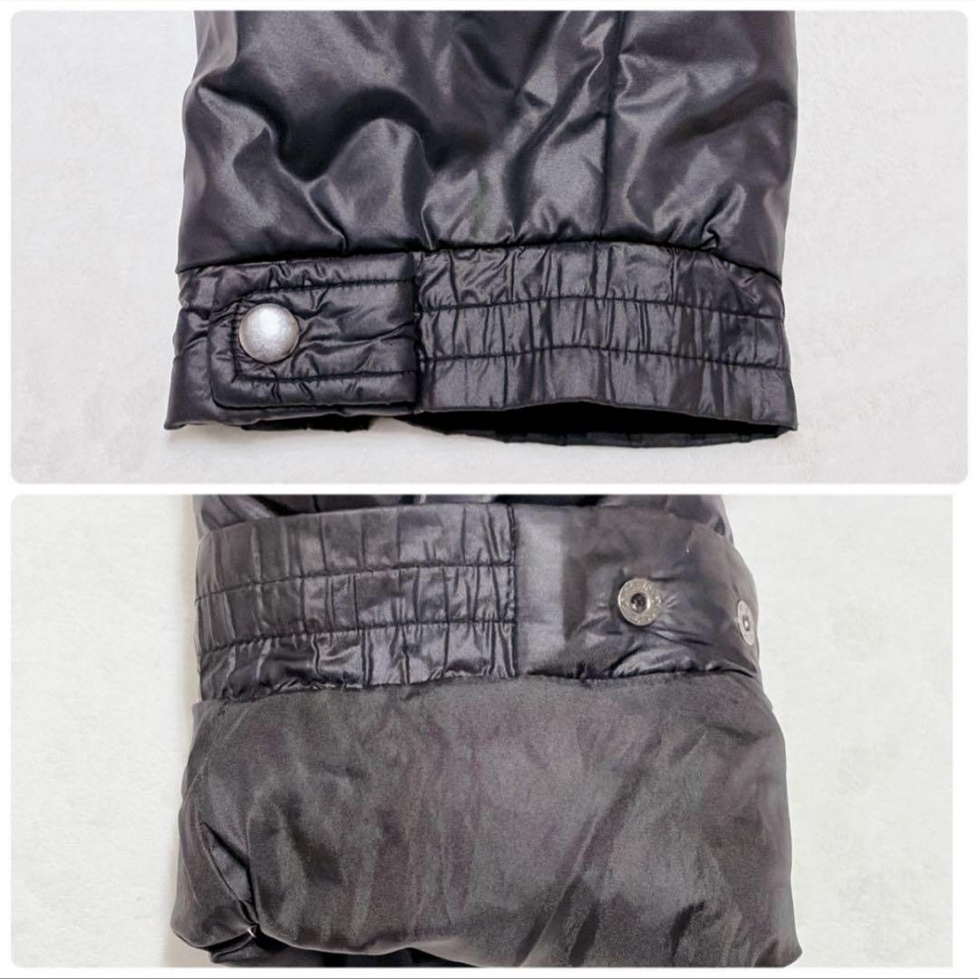 【美品】AVIREX ダウンジャケット ファー 肉厚 光沢 ブラック黒 L