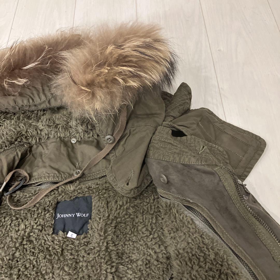 超美品！johnnywolf フードファー付き袖リブモッズコート 3