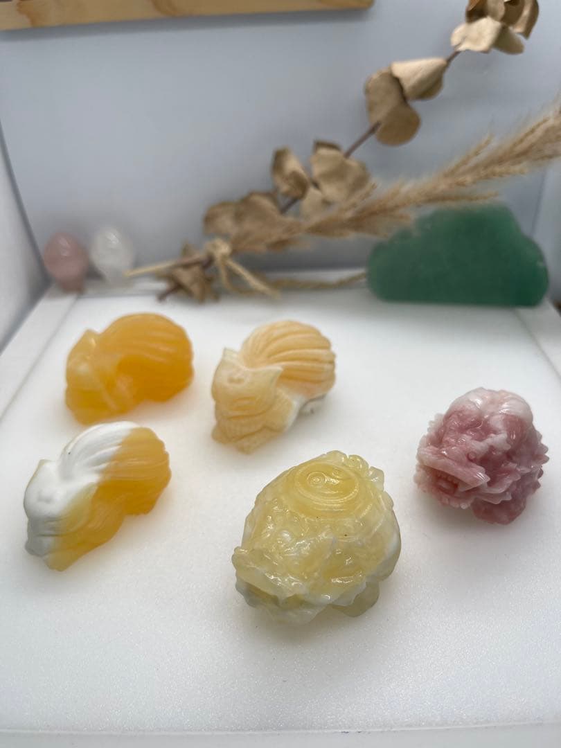 ポンポン様9【2014】陰陽乗せ龍亀 カルサイト